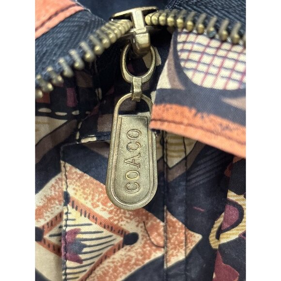 CoAco Vintage Silk Bomber Jacket L – Unisex Tribal Aztec Print Zip Up - Picture 5 of 12